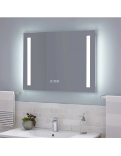 Espejo Horizontal 80 X 60 Led C-reloj K306